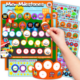 Mini Milestones Behavior Reward Chore Chart - Busy Vehicles - Set of 2
