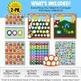 Mini Milestones Potty Training Behavior Reward Chart - Busy Vehicles - Set of 2